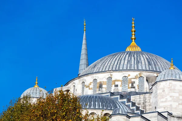 Kopule a minarety Sultan Ahmed mešita v Istanbulu — Stock fotografie