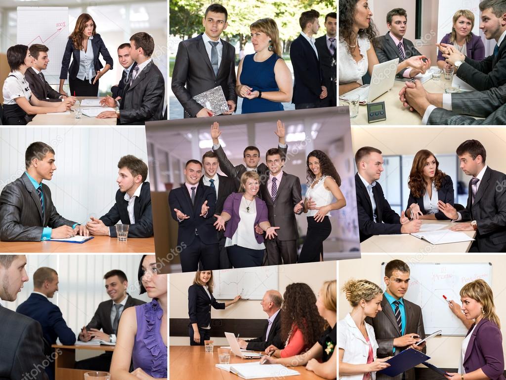 Photo Collage telling Story of Business Team Success