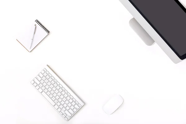 Modern Working Place of Designer on White Office Table — Stock Photo, Image