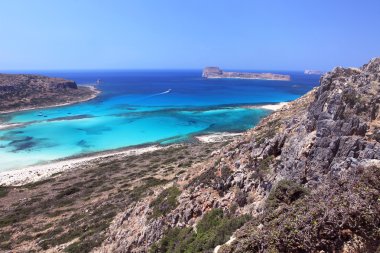 Egzotik tropik lagün beyaz kum plaj ile görünümünü