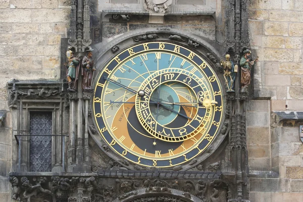 Pražský orloj detail astronomický ciferník — Stock fotografie