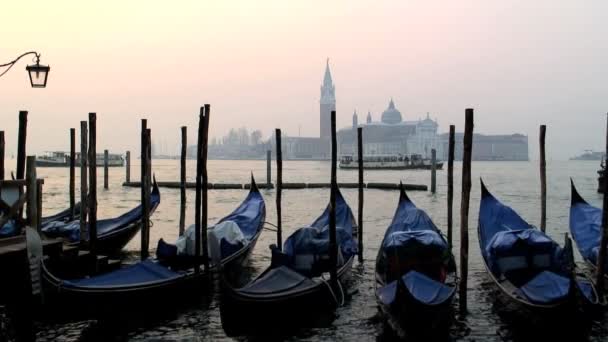 Gondolas din Piazza San Marco — Videoclip de stoc