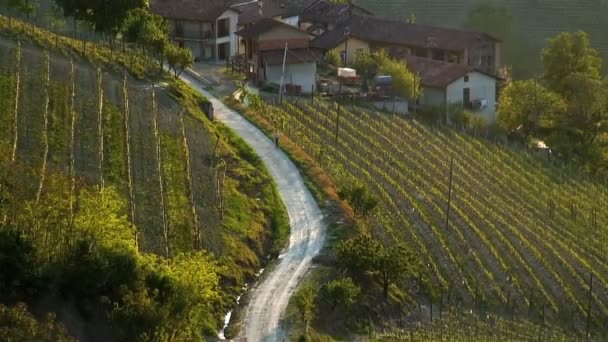 Landschap uitzicht over Piemonte — Stockvideo