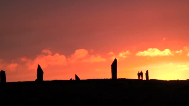 The Ring of Brodgar Standing stones — Stock Video