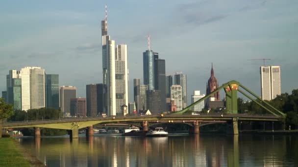 De financiële stad Frankfurt — Stockvideo