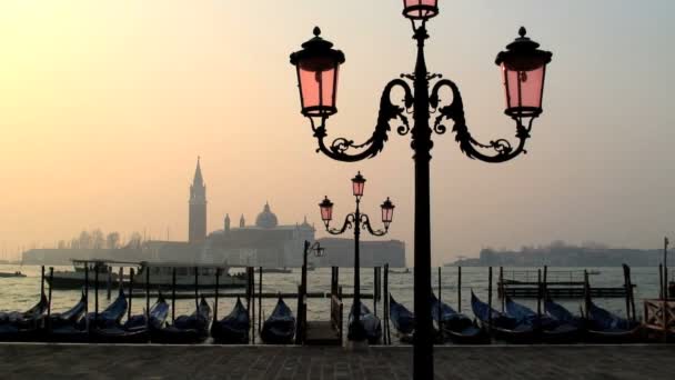 Gôndolas da Piazza San Marco — Vídeo de Stock