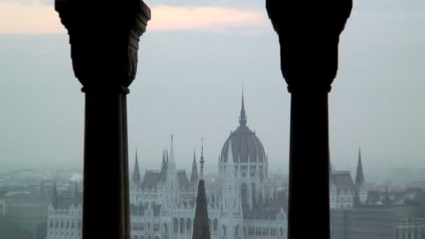 Pohled z Budínského hradu — Stock video