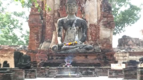 Ayutthaya plats för tillbedjan — Stockvideo