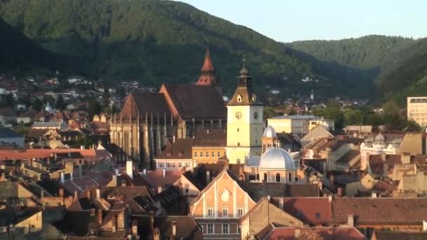 Brasov vista sul paesaggio urbano in Romania — Video Stock