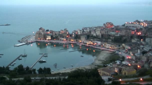 Harbour at dusk in Italy — Stock Video