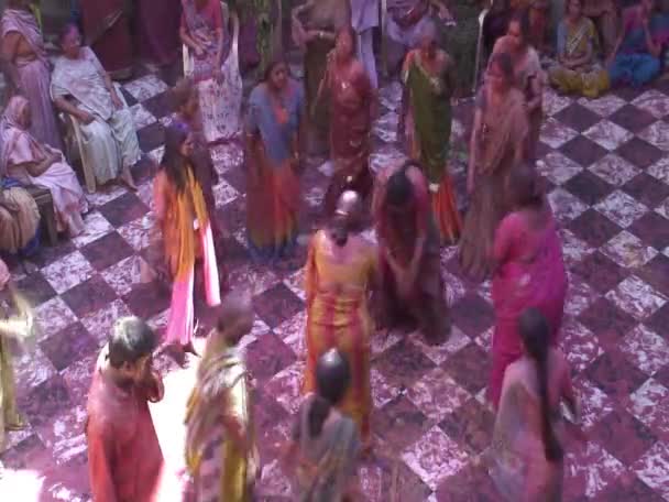 Holi Festival nr Mathura Celebraciones — Vídeo de stock