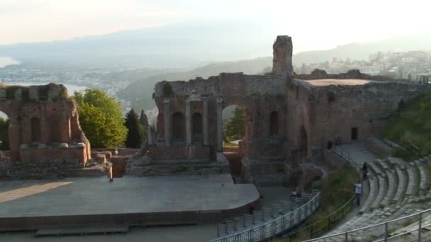 Het Griekse theater in Sicilië — Stockvideo