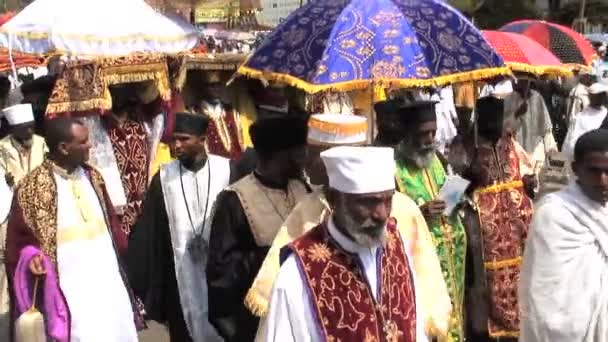 Procession of Timket celebration — Stock Video