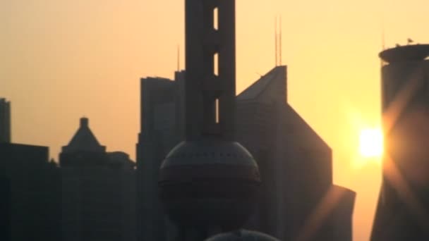 Nascer do sol sobre o Bund, Shanghai — Vídeo de Stock