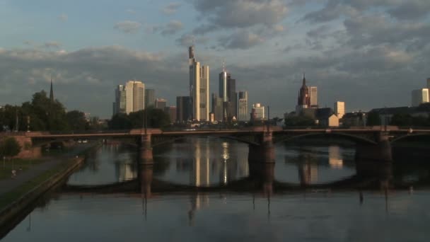 A pénzügyi Frankfurt City — Stock videók