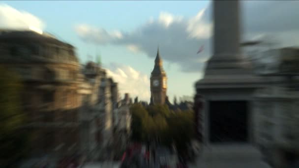 Trafalgar plein in Londen — Stockvideo