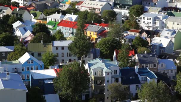 Case di città in Reykjavik — Video Stock