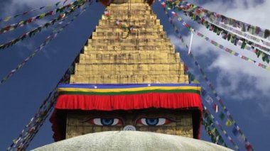 Boudhanath Stupa uçan dua bayrakları