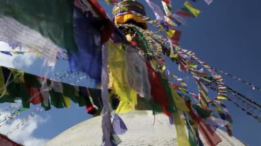 Boudhanath Stupa uçan dua bayrakları