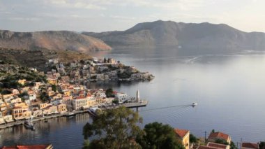 Symi Adası, Yunanistan Simi şehir evler güzel liman