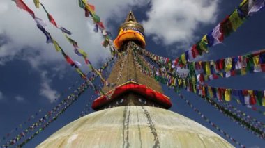 Boudhanath Stupa uçan dua bayrakları