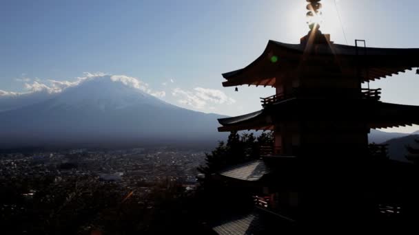 Vue panoramique de la montagne Fuji — Video