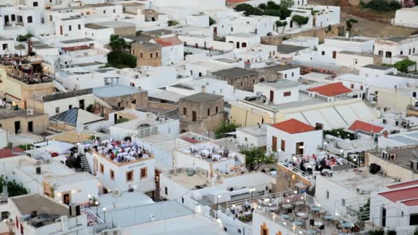 Çatı en iyi barlar, Rodos Şehir Merkezi, Yunanistan merkezinde — Stok video