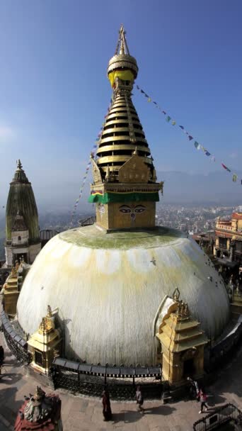 Swayambhunath 仏舎利塔や猿の寺 — ストック動画