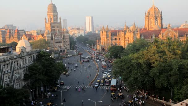 Gebäude des zentralen Mumbai-Erbes — Stockvideo