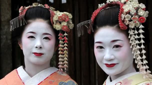 Dua Geishas Jepang — Stok Video