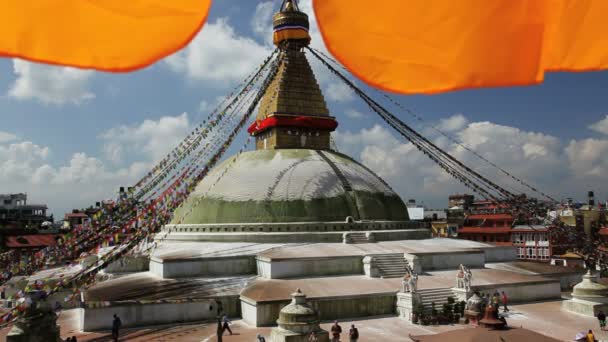 Boudhanath Stupa görünümünü — Stok video