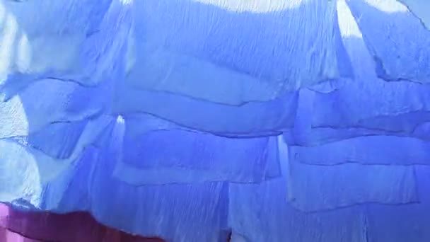 Épinglettes de tissu teint en bleu — Video