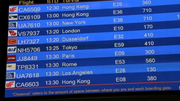 Viewing departure boards — Stock Video