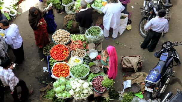 Piața de legume ocupată — Videoclip de stoc