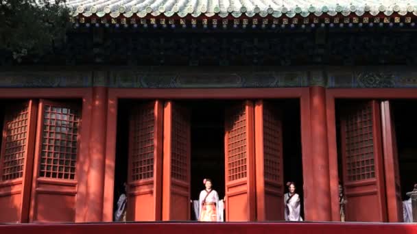 Chinesische Tänzerinnen treten auf — Stockvideo