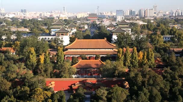 Vista de la lejana ciudad de Beijing — Vídeos de Stock