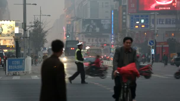 Wangfujing rua comercial centro de Pequim — Vídeo de Stock