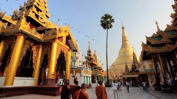 Templo de la pagoda Shwedagon — Vídeo de stock