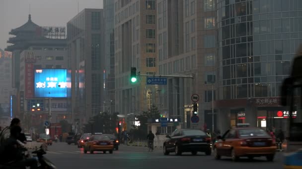 Wangfujing Einkaufsstraße — Stockvideo