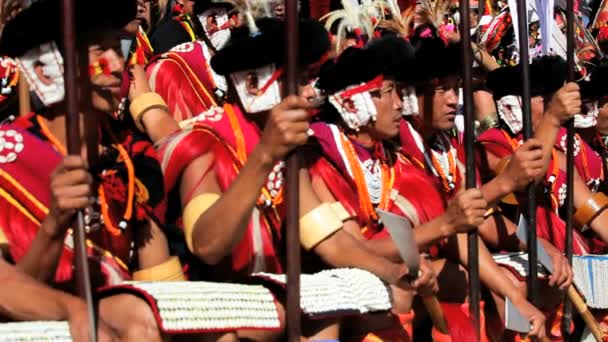 Tribesmen from the Angami — Stock Video