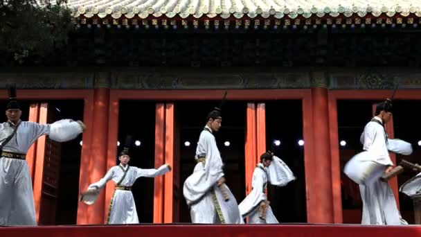 Chinese male and female dancers — Stock Video