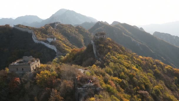 荒廃して大きな断面では、万里の長城 — ストック動画