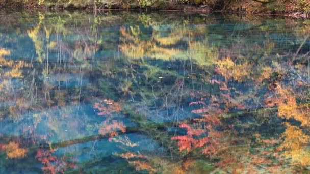 Fem blomma Lake, färgglada blå vatten — Stockvideo