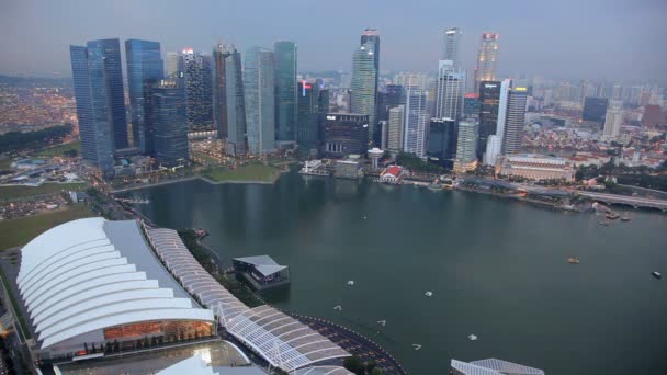 Skyline van de stad uitzicht over Marina Bay — Stockvideo