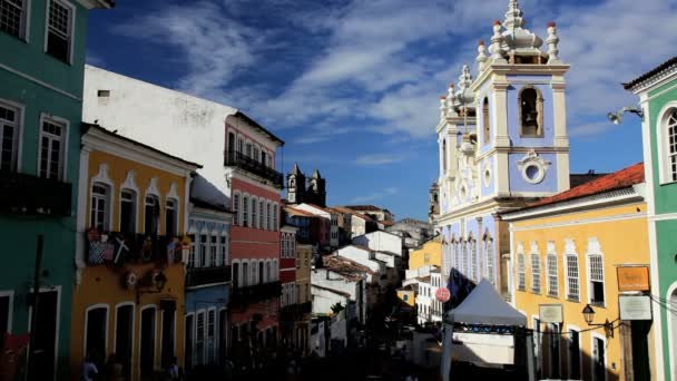 Pelourinho historiska centrum — Stockvideo