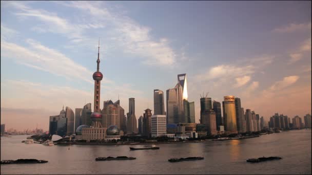 Shanghai skyline van de stad — Stockvideo