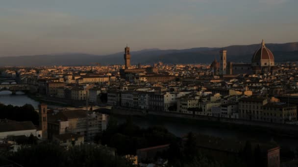 Sunrise Ponte Vecchio Puente — Vídeos de Stock