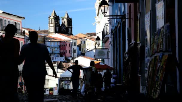 Historisches zentrum von pelourinho — Stockvideo