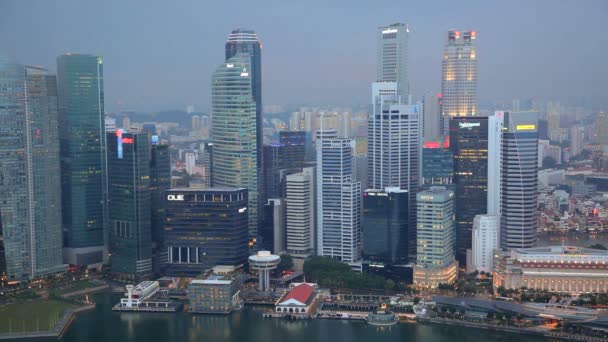 Skyline van de stad uitzicht over Marina Bay — Stockvideo