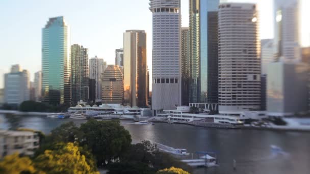 De skyline van de stad van Brisbane — Stockvideo